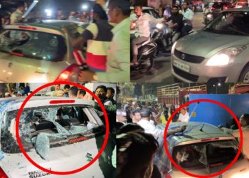 निखिल वागळे यांच्या गाडीवर हल्ला; हल्लेखोरांनी अक्षरश: केला दगडांचा वर्षाव