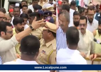वाहतूक कोंडीला चाकणकर कंटाळले, खासदार अमोल कोल्हे रस्त्यावर, पोलिसांसोबत खडाजंगी