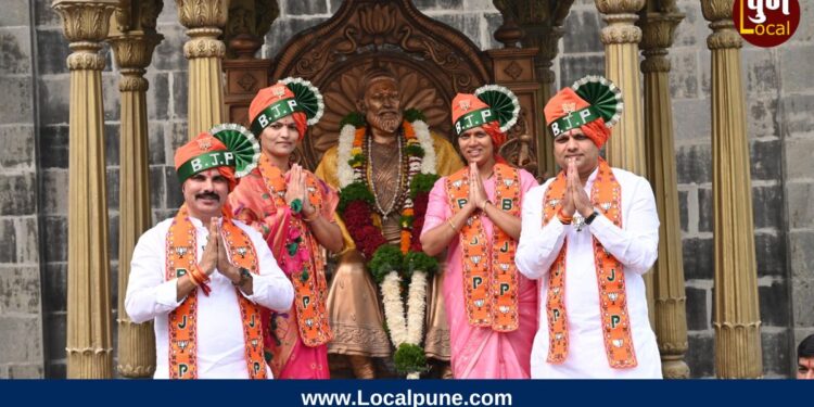 प्रचाराचा शंखनाद अन् नागरिकांचा उस्फुर्त प्रतिसाद, प्रभाग ९ मध्ये भाजपची भव्य पदयात्रा