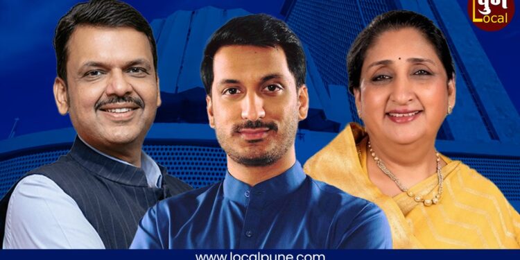Sunetra Pawar, Parth Pawar And Devendra Fadnavis