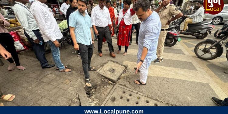 पावसाळी जलवाहिन्यांची पाहणी, अपूर्ण सफाई तातडीने पूर्ण करण्याच्या प्रभाग समिती अध्यक्ष राघवेंद्र बाप्पु मानकर यांच्या सूचना
